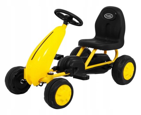 Gokart na Pedały dla Najmłodszych Pełna Obudowa Żółty Jakość