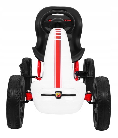Gokart na Pedały dla dzieci Licencja ABARTH Koła EVA Wolny Bieg Biały Gokart na Pedały dla dzieci Licencja ABARTH Koła EVA Wolny Bieg Biały