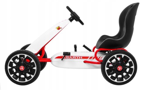 Gokart na Pedały dla dzieci Licencja ABARTH Koła EVA Wolny Bieg Biały Gokart na Pedały dla dzieci Licencja ABARTH Koła EVA Wolny Bieg Biały