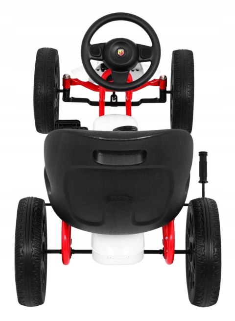 Gokart na Pedały dla dzieci Licencja ABARTH Koła EVA Wolny Bieg Biały Gokart na Pedały dla dzieci Licencja ABARTH Koła EVA Wolny Bieg Biały