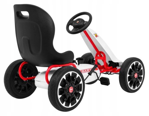 Gokart na Pedały dla dzieci Licencja ABARTH Koła EVA Wolny Bieg Biały Gokart na Pedały dla dzieci Licencja ABARTH Koła EVA Wolny Bieg Biały