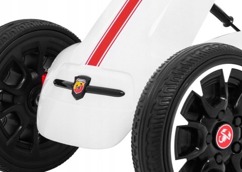 Gokart na Pedały dla dzieci Licencja ABARTH Koła EVA Wolny Bieg Biały Gokart na Pedały dla dzieci Licencja ABARTH Koła EVA Wolny Bieg Biały