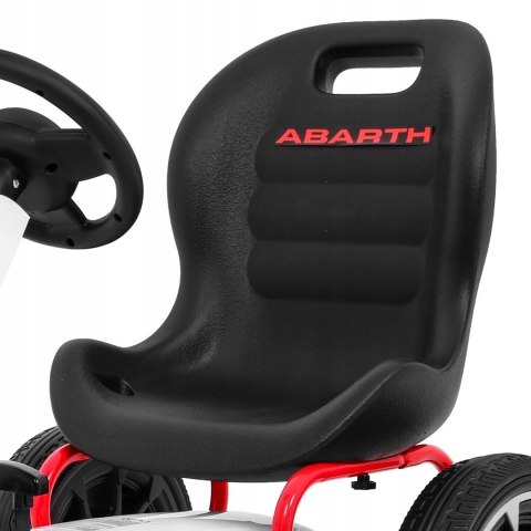 Gokart na Pedały dla dzieci Licencja ABARTH Koła EVA Wolny Bieg Biały Gokart na Pedały dla dzieci Licencja ABARTH Koła EVA Wolny Bieg Biały