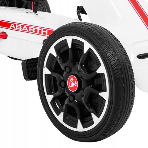 Gokart na Pedały dla dzieci Licencja ABARTH Koła EVA Wolny Bieg Biały Gokart na Pedały dla dzieci Licencja ABARTH Koła EVA Wolny Bieg Biały