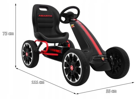 Gokart na Pedały dla dzieci Licencja ABARTH Koła EVA Wolny Bieg Czarny Gokart na Pedały dla dzieci Licencja ABARTH Koła EVA Wolny Bieg Czarny