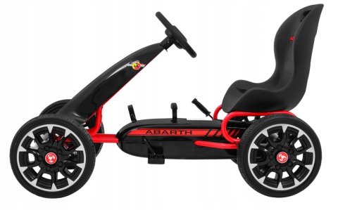 Gokart na Pedały dla dzieci Licencja ABARTH Koła EVA Wolny Bieg Czarny Gokart na Pedały dla dzieci Licencja ABARTH Koła EVA Wolny Bieg Czarny