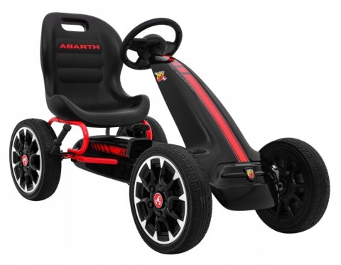 Gokart na Pedały dla dzieci Licencja ABARTH Koła EVA Wolny Bieg Czarny Gokart na Pedały dla dzieci Licencja ABARTH Koła EVA Wolny Bieg Czarny