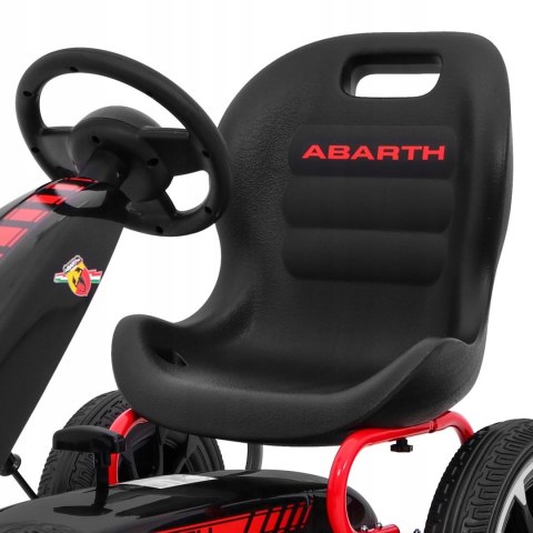 Gokart na Pedały dla dzieci Licencja ABARTH Koła EVA Wolny Bieg Czarny Gokart na Pedały dla dzieci Licencja ABARTH Koła EVA Wolny Bieg Czarny
