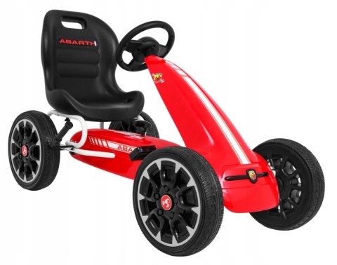 Gokart na Pedały dla dzieci Licencja ABARTH Koła EVA Wolny Bieg Czerwony