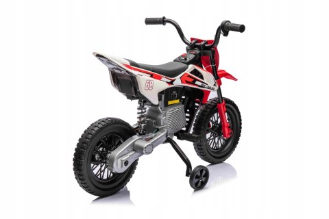 Motor Cross 2 Silniki 12V Ekoskóra Piankowe Koła Czerwony