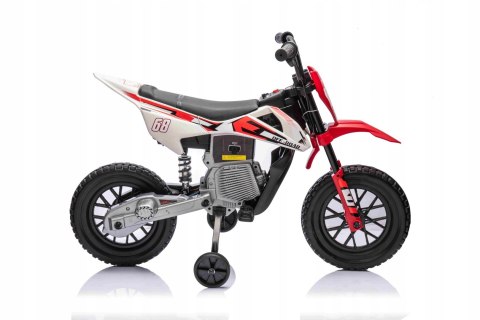 Motor Cross 2 Silniki 12V Ekoskóra Piankowe Koła Czerwony