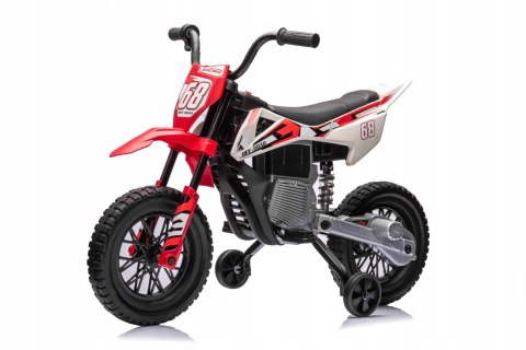 Motor Cross 2 Silniki 12V Ekoskóra Piankowe Koła Czerwony
