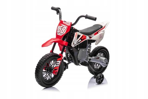 Motor Cross 2 Silniki 12V Ekoskóra Piankowe Koła Czerwony