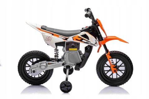 Motor Cross 2 Silniki 12V Ekoskóra Piankowe Koła Pomarańczowy