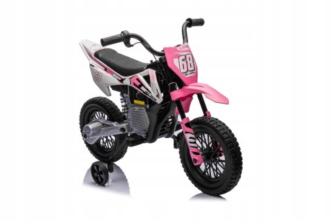 Motor Cross 2 Silniki 12V Ekoskóra Piankowe Koła Różowy