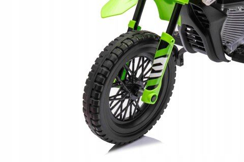 Motor Cross 2 Silniki 12V Ekoskóra Piankowe Koła Zielony