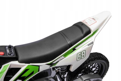Motor Cross 2 Silniki 12V Ekoskóra Piankowe Koła Zielony