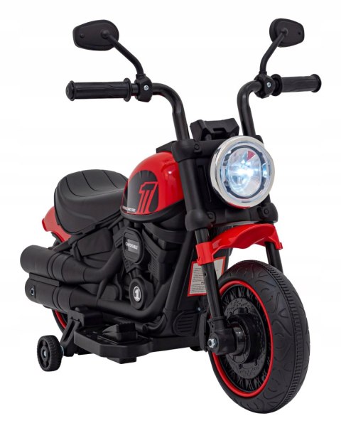 Motorek Chopper 1 Silnik 6V Boczne Kółka FM Radio Czerwony Motorek Chopper 1 Silnik 6V Boczne Kółka FM Radio Czerwony