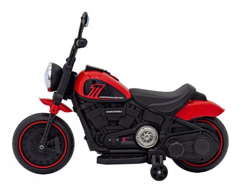 Motorek Chopper 1 Silnik 6V Boczne Kółka FM Radio Czerwony Motorek Chopper 1 Silnik 6V Boczne Kółka FM Radio Czerwony