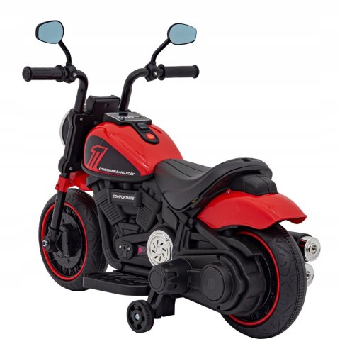 Motorek Chopper 1 Silnik 6V Boczne Kółka FM Radio Czerwony Motorek Chopper 1 Silnik 6V Boczne Kółka FM Radio Czerwony