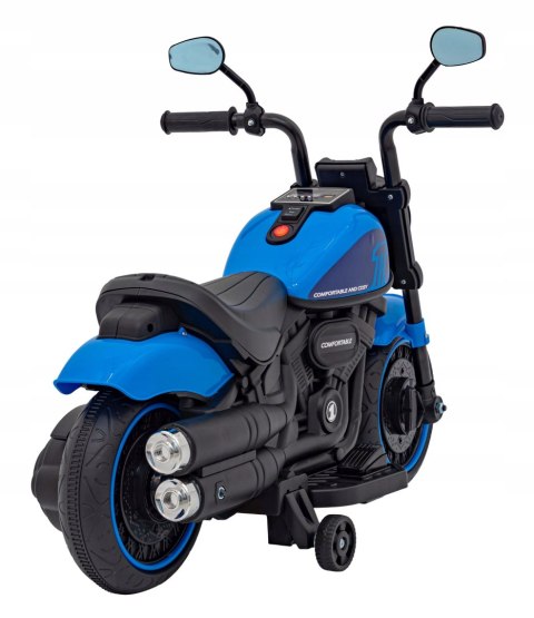 Motorek Chopper 1 Silnik 6V Boczne Kółka FM Radio Niebieski Motorek Chopper 1 Silnik 6V Boczne Kółka FM Radio Niebieski