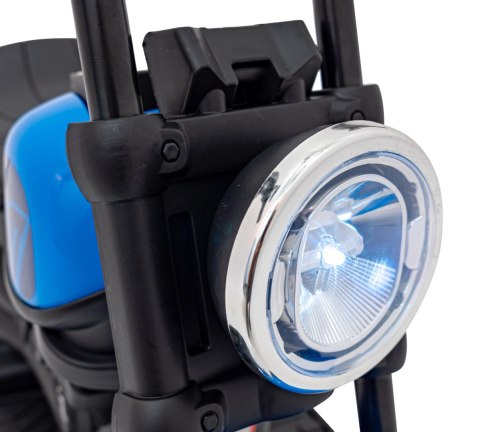 Motorek Chopper 1 Silnik 6V Boczne Kółka FM Radio Niebieski Motorek Chopper 1 Silnik 6V Boczne Kółka FM Radio Niebieski