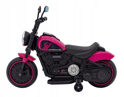 Motorek Chopper 1 Silnik 6V Boczne Kółka FM Radio Różowy