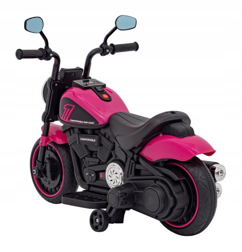 Motorek Chopper 1 Silnik 6V Boczne Kółka FM Radio Różowy