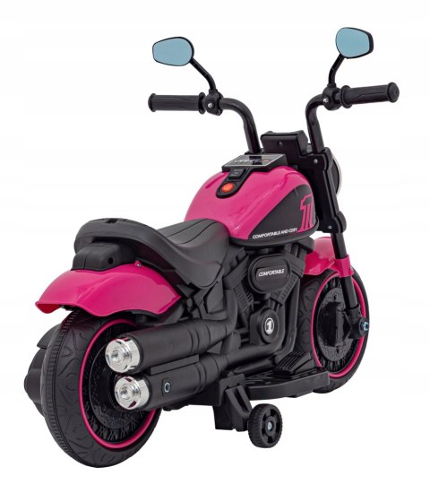 Motorek Chopper 1 Silnik 6V Boczne Kółka FM Radio Różowy