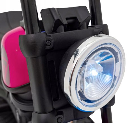 Motorek Chopper 1 Silnik 6V Boczne Kółka FM Radio Różowy