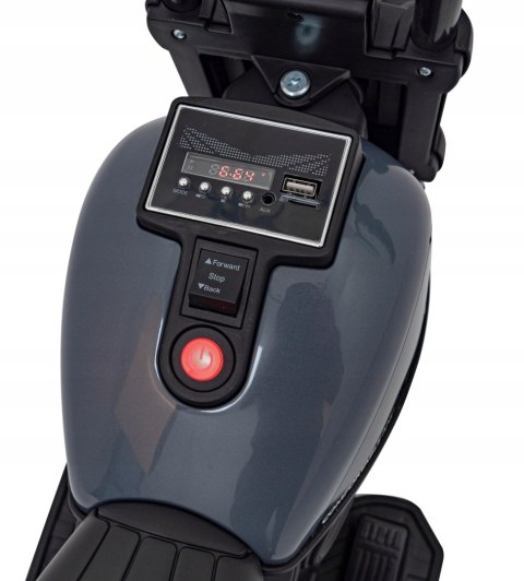 Motorek Chopper 1 Silnik 6V Boczne Kółka FM Radio Szary