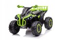 Quad Na Akumulator 2x45W Aku 12V Ekoskóra Piankowe Koła Zielony