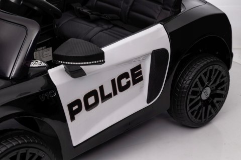 Audi R8 Policja na Licencji 2 Silniki 2x6V Ekoskóra Piankowe Koła Pilot Audi R8 Policja na Licencji 2 Silniki 2x6V Ekoskóra Piankowe Koła Pilot