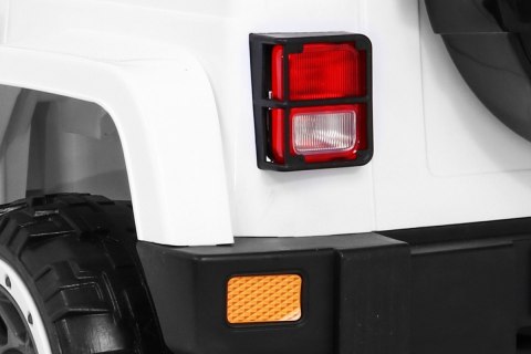 Auto Terenowe JEEP Biały 4 Silniki 12V Ekoskóra Piankowe Koła