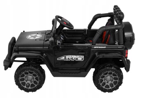 Auto Terenowe JEEP Czarny 4 Silniki 12V Ekoskóra Piankowe Koła
