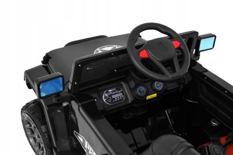 Auto Terenowe JEEP Czarny 4 Silniki 12V Ekoskóra Piankowe Koła