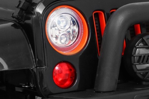 Auto Terenowe JEEP Czarny 4 Silniki 12V Ekoskóra Piankowe Koła