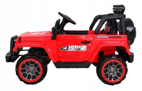 Auto Terenowe JEEP Czerwony 4 Silniki 12V Ekoskóra Piankowe Koła Auto Terenowe JEEP Czerwony 4 Silniki 12V Ekoskóra Piankowe Koła