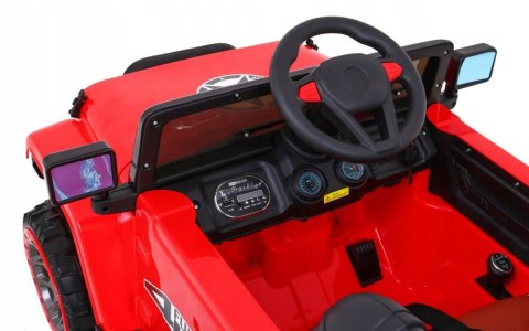 Auto Terenowe JEEP Czerwony 4 Silniki 12V Ekoskóra Piankowe Koła Auto Terenowe JEEP Czerwony 4 Silniki 12V Ekoskóra Piankowe Koła