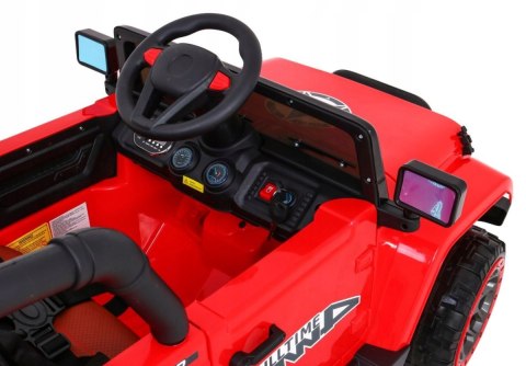 Auto Terenowe JEEP Czerwony 4 Silniki 12V Ekoskóra Piankowe Koła Auto Terenowe JEEP Czerwony 4 Silniki 12V Ekoskóra Piankowe Koła