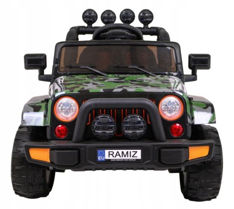 Auto Terenowe JEEP Lakier Moro 4 Silniki 12V Ekoskóra Piankowe Koła Auto Terenowe JEEP Lakier Moro 4 Silniki 12V Ekoskóra Piankowe Koła