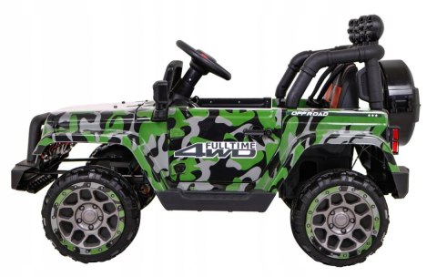 Auto Terenowe JEEP Lakier Moro 4 Silniki 12V Ekoskóra Piankowe Koła Auto Terenowe JEEP Lakier Moro 4 Silniki 12V Ekoskóra Piankowe Koła