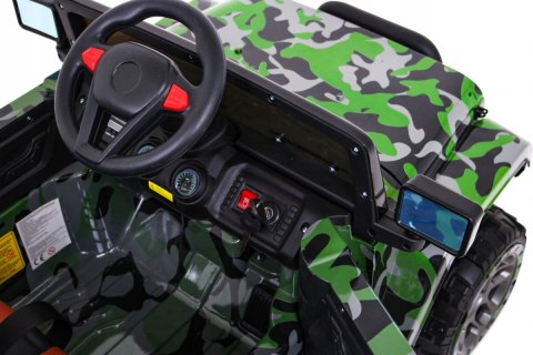 Auto Terenowe JEEP Lakier Moro 4 Silniki 12V Ekoskóra Piankowe Koła Auto Terenowe JEEP Lakier Moro 4 Silniki 12V Ekoskóra Piankowe Koła
