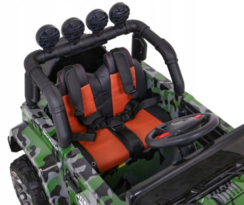 Auto Terenowe JEEP Lakier Moro 4 Silniki 12V Ekoskóra Piankowe Koła Auto Terenowe JEEP Lakier Moro 4 Silniki 12V Ekoskóra Piankowe Koła