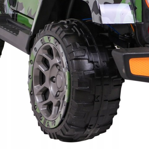 Auto Terenowe JEEP Lakier Moro 4 Silniki 12V Ekoskóra Piankowe Koła Auto Terenowe JEEP Lakier Moro 4 Silniki 12V Ekoskóra Piankowe Koła