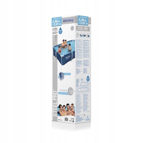 Basen Stelażowy Steel Pro 300x201x66 Prostokątny BESTWAY