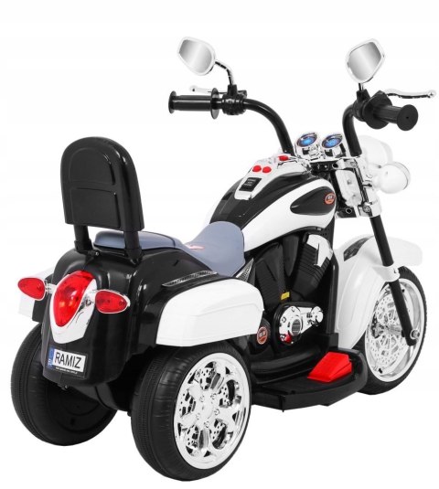 Motor Motorek Chopper na Akumulator Biały