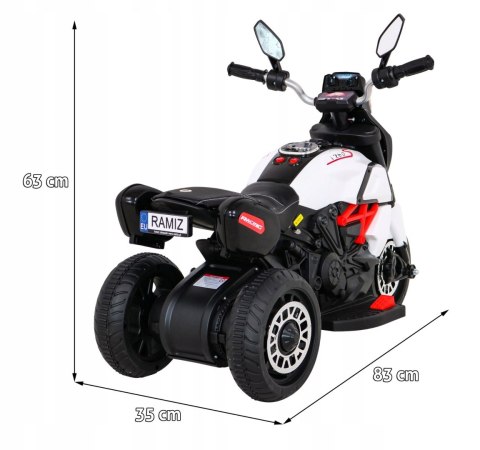 Motor Motorek na Akumulator dla Dzieci Światło Dźwięk Biały