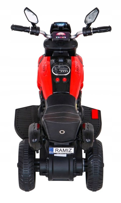 Motor Motorek na Akumulator dla Dzieci Światło Dźwięk Czerwony