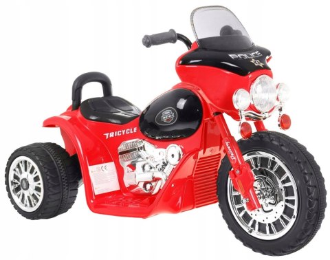 Motorek Chopper na Akumulator Silnik 25W Aku 6V Dżwięki Światła Czerwony